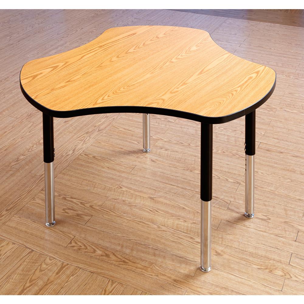 Collaborative Hub Table - 44" X 47" - Oak/Black. Picture 3