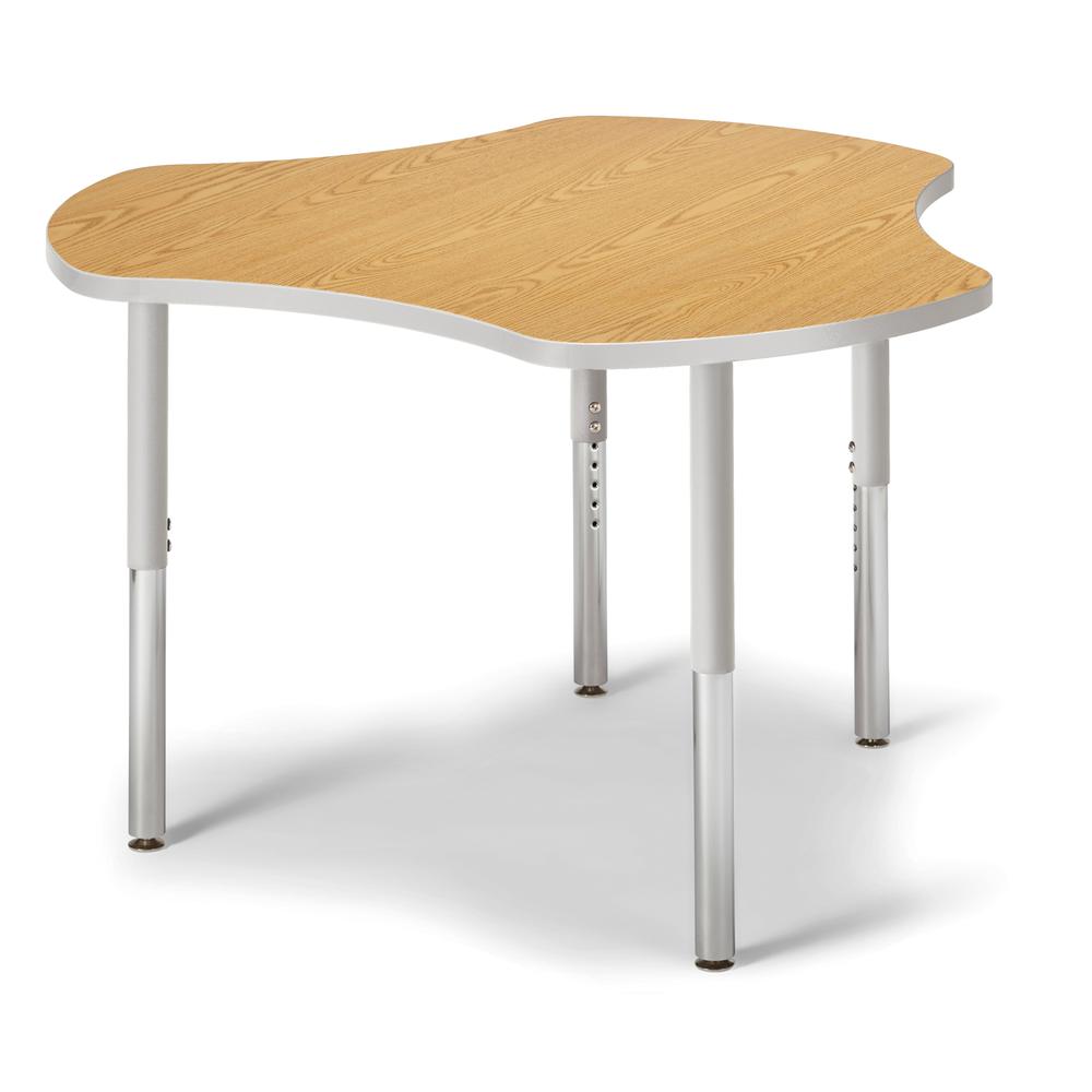 Collaborative Hub Table - 44" X 47" - Oak/Gray. Picture 1