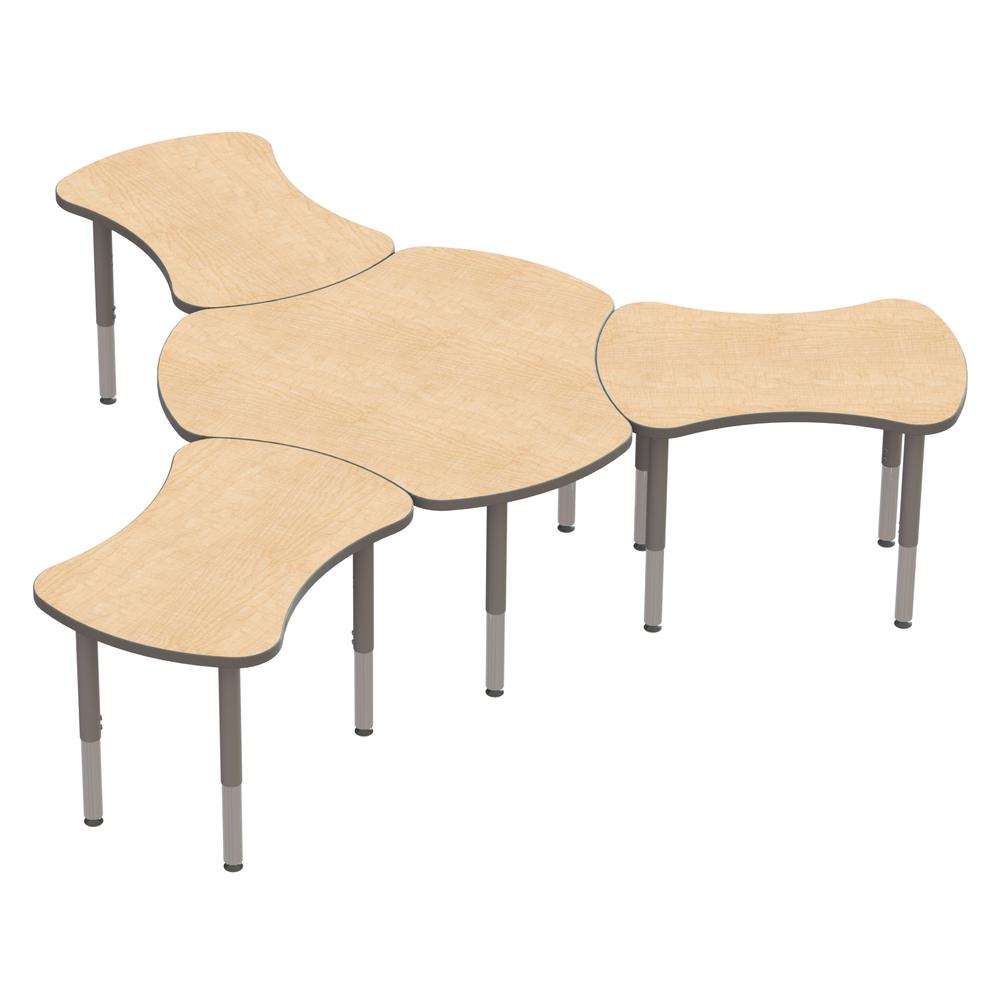 Collaborative Bowtie Table - 24" X 35" - Maple/Gray. Picture 5
