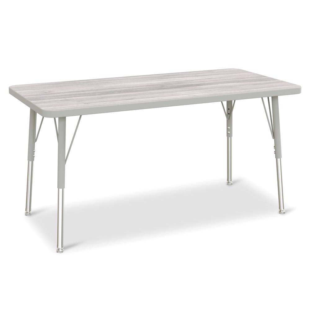Berries® Rectangle Activity Table - 24" X 48", A-height - Driftwood Gray/Gray/Gray. Picture 1