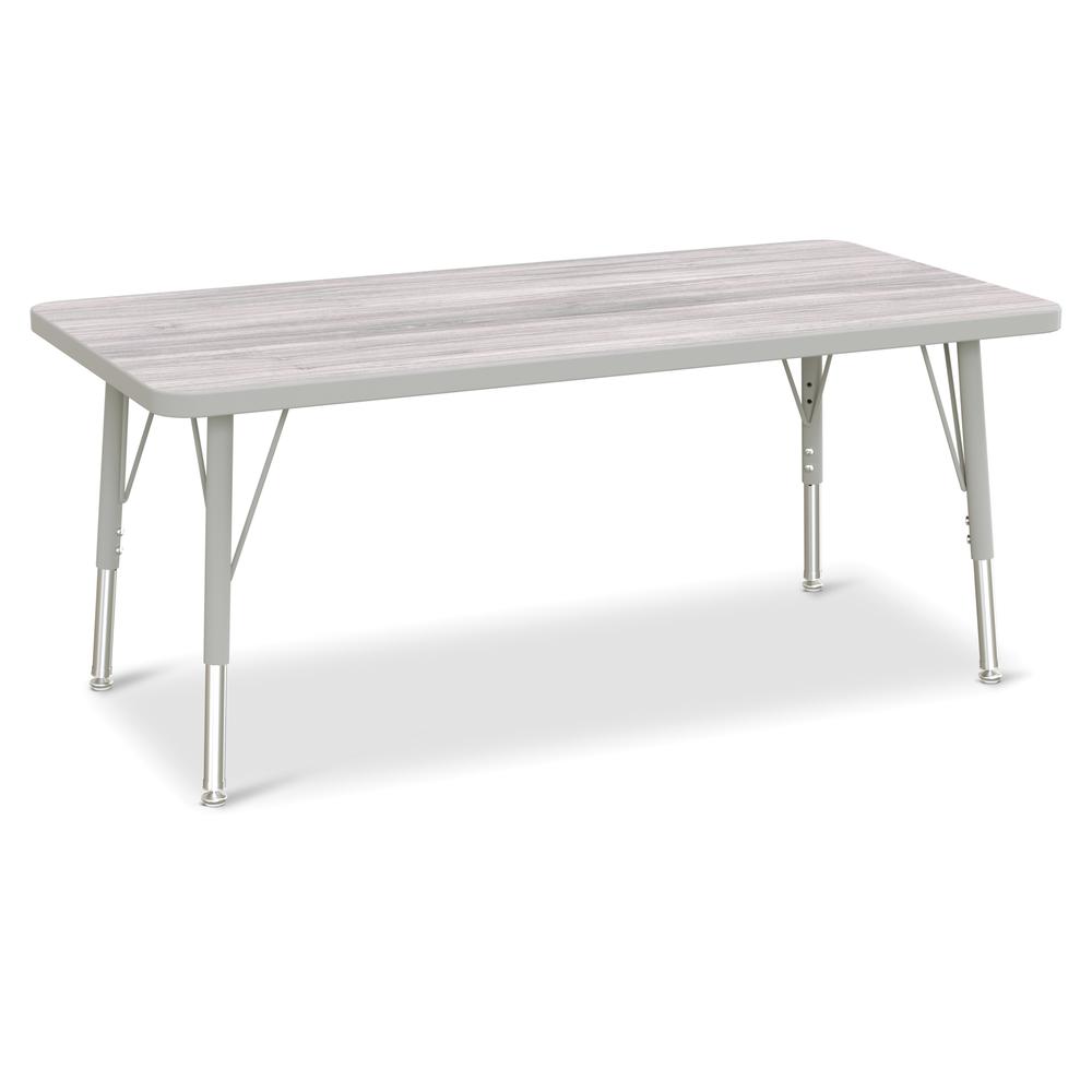 Berries® Rectangle Activity Table - 24" X 48", E-height - Driftwood Gray/Gray/Gray. Picture 1