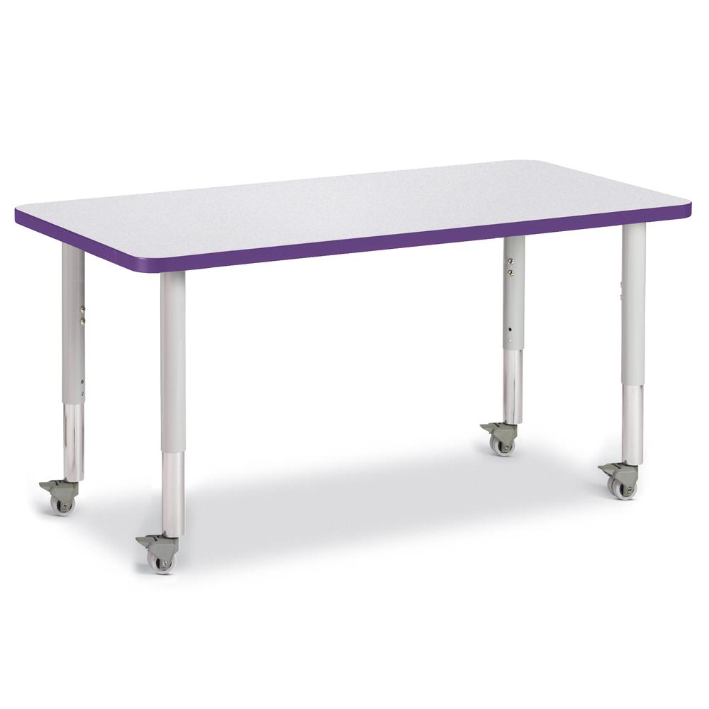 Rectangle Activity Table - 24" X 48", Mobile - Gray/Purple/Gray. Picture 1