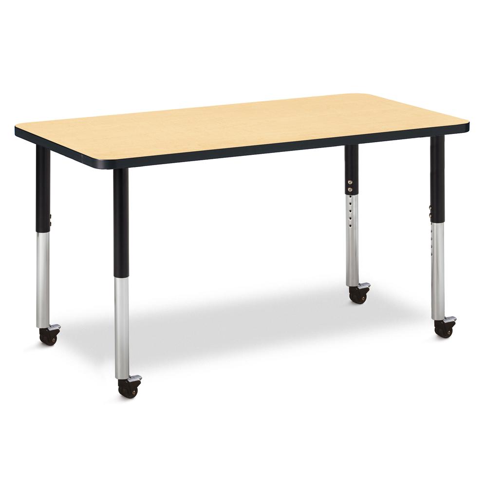 Rectangle Activity Table - 24" X 48", Mobile - Gray/Purple/Gray. Picture 6