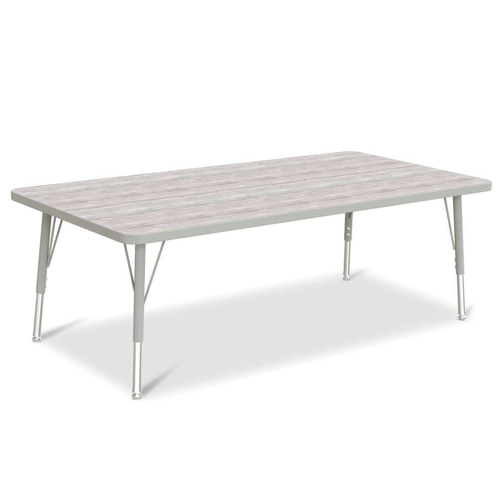 Berries® Rectangle Activity Table - 30" X 60", E-height - Driftwood Gray/Gray/Gray. Picture 1