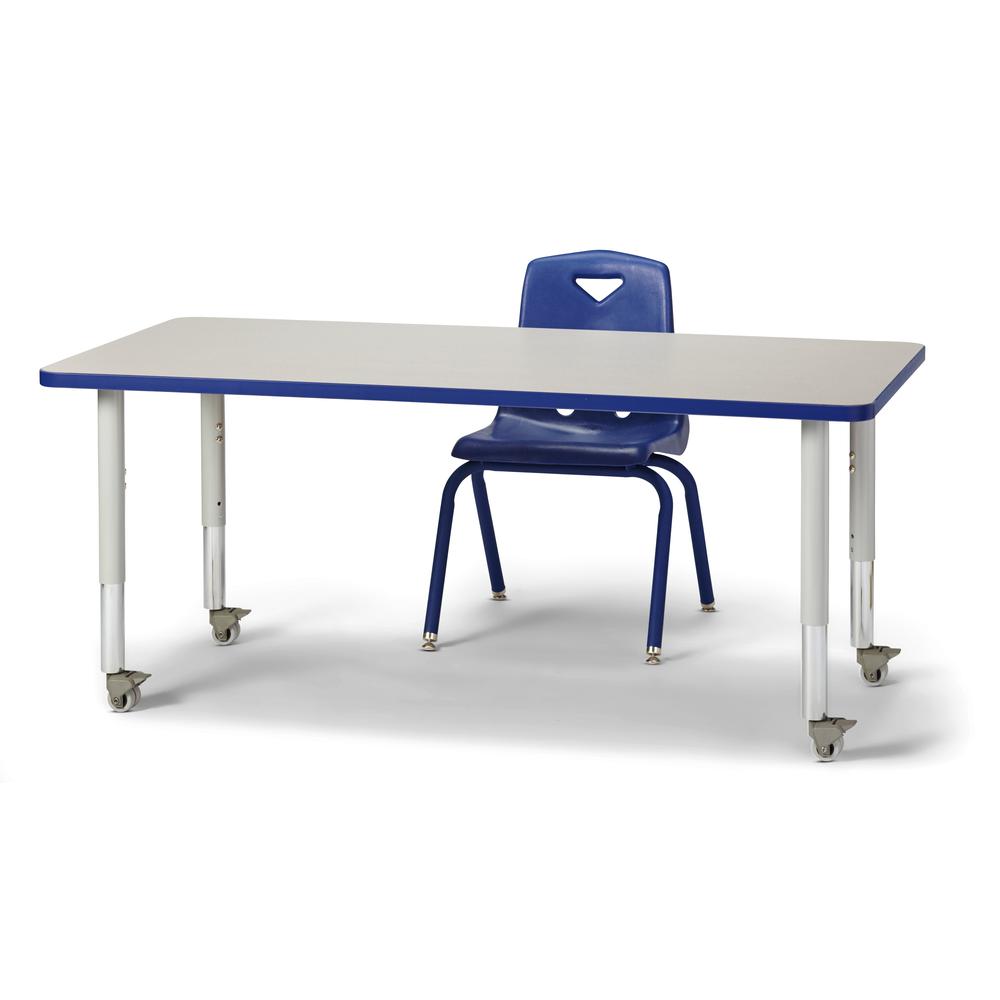 Rectangle Activity Table - 30" X 60", Mobile - Gray/Blue/Gray. Picture 1