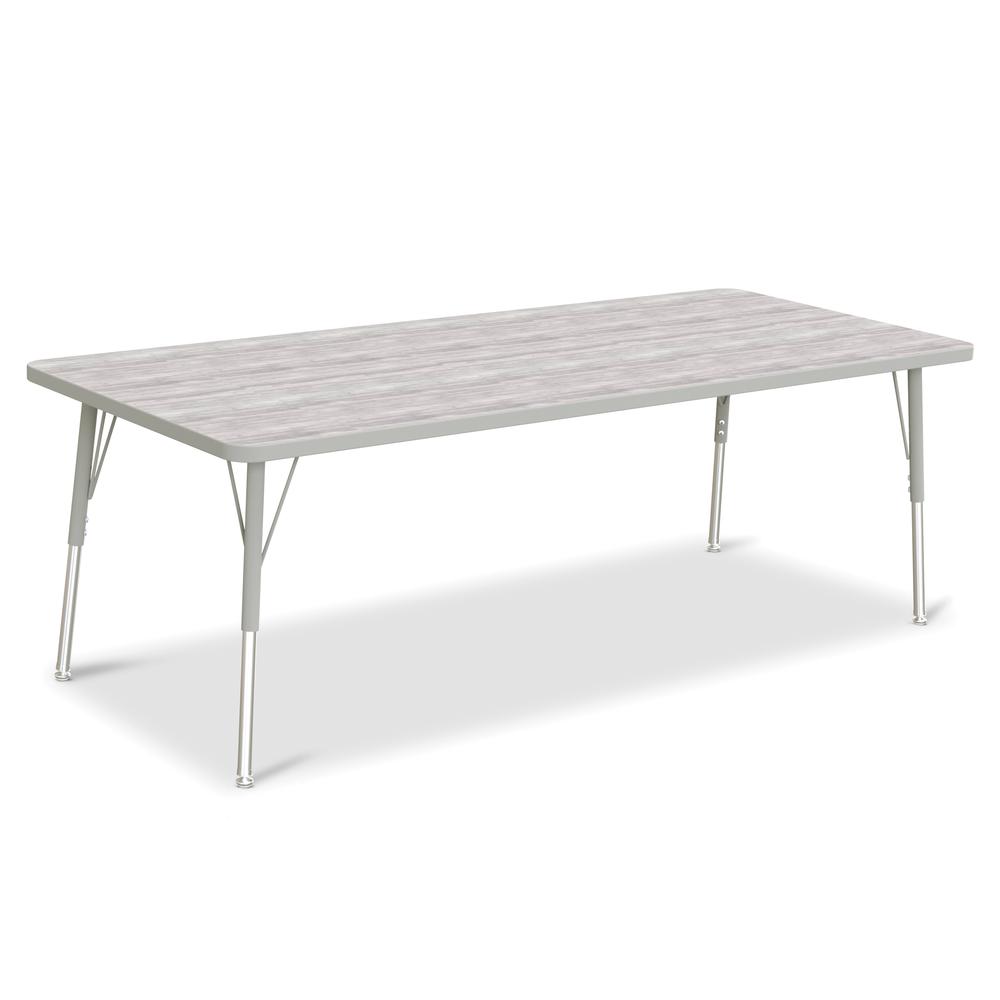 Berries® Rectangle Activity Table - 30" X 72", A-height - Driftwood Gray/Gray/Gray. Picture 1