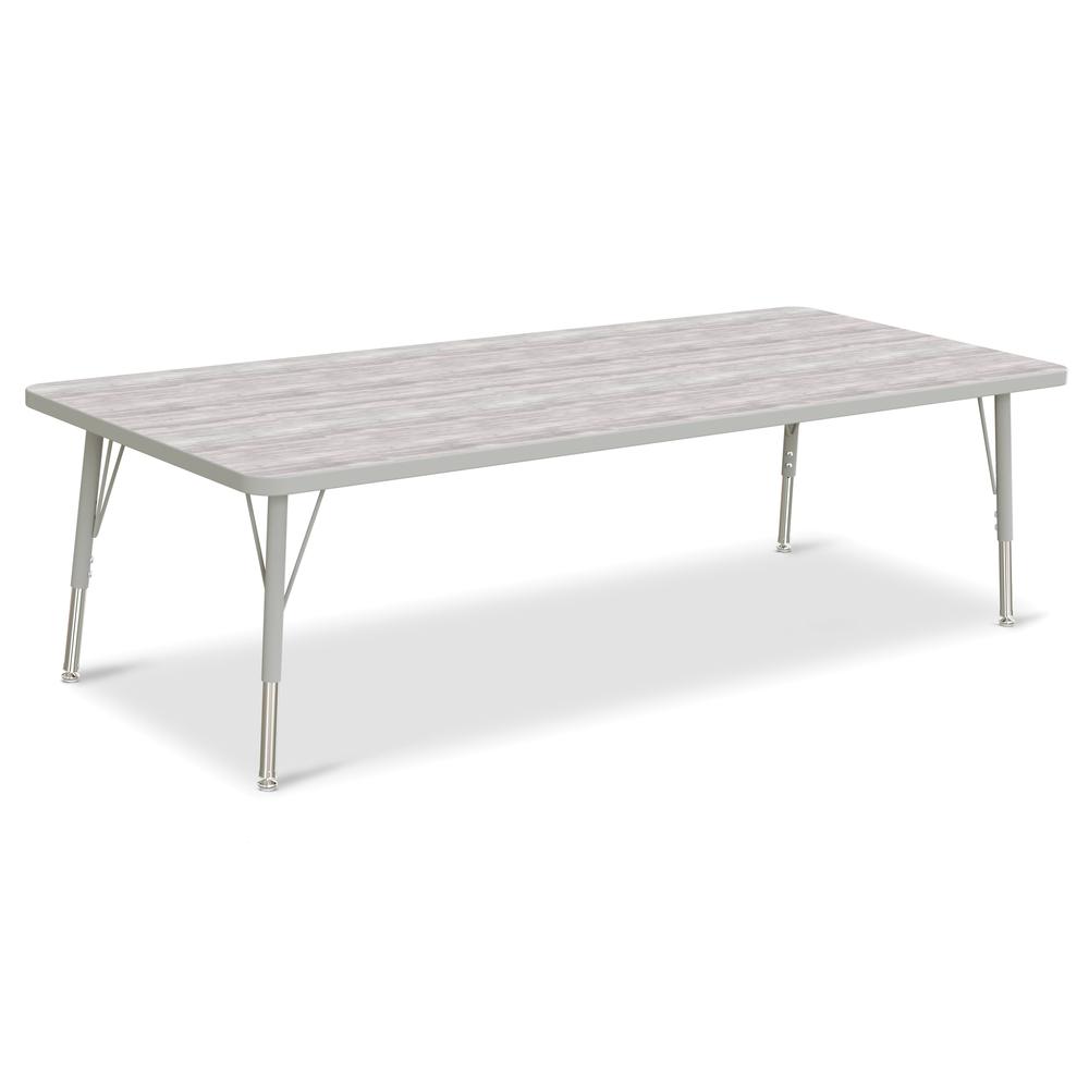 Berries® Rectangle Activity Table - 30" X 72", E-height - Driftwood Gray/Gray/Gray. Picture 1