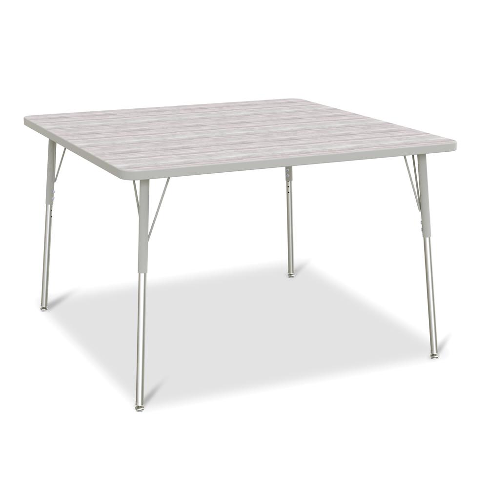 Berries® Square Activity Table - 48" X 48", A-height - Driftwood Gray/Gray/Gray. Picture 1
