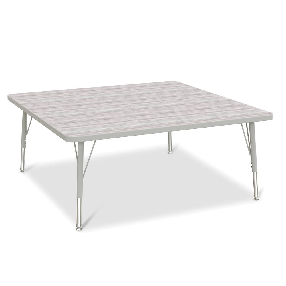 Berries® Square Activity Table - 48" X 48", E-height - Driftwood Gray/Gray/Gray. Picture 1