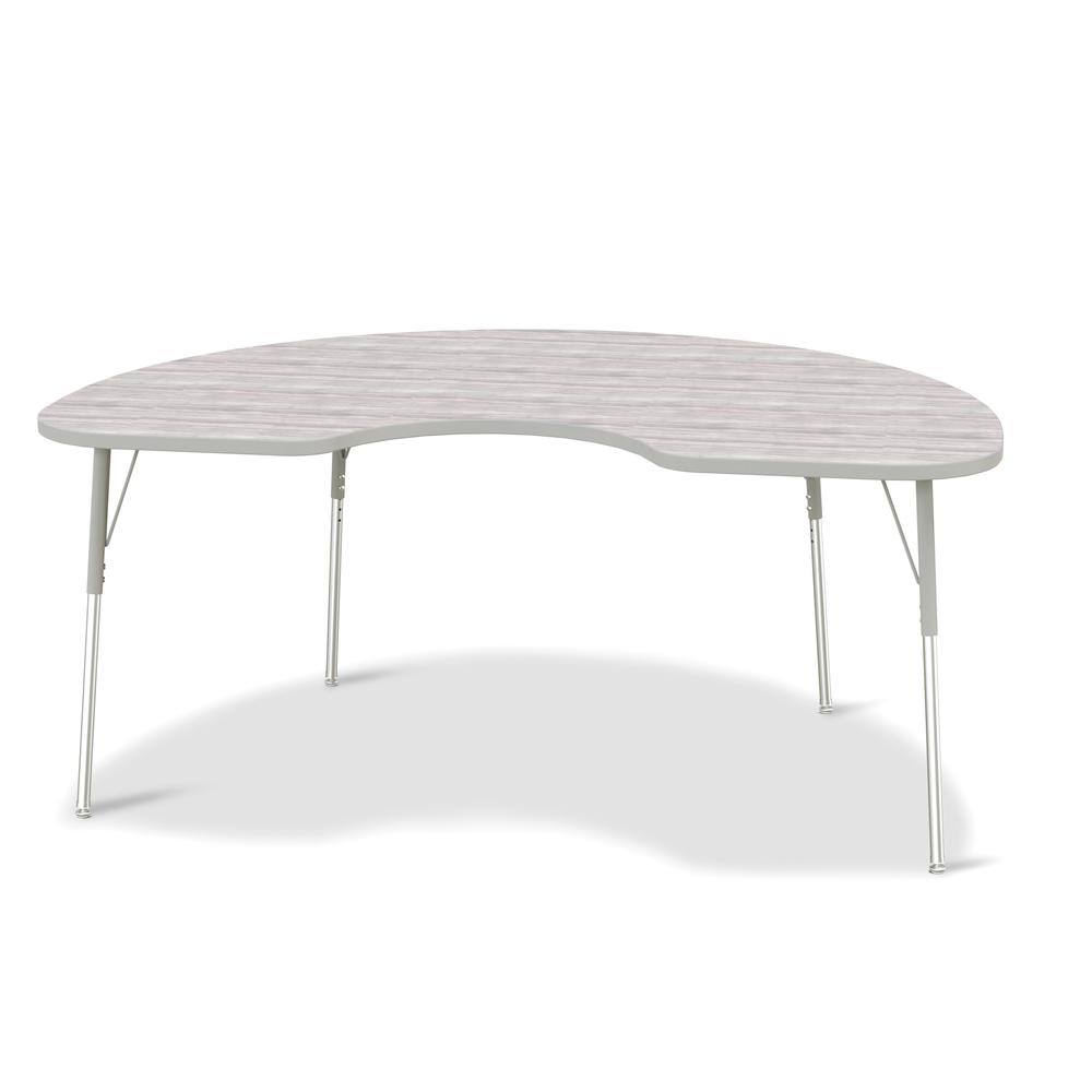Berries® Kidney Activity Table - 48" X 72", A-height - Driftwood Gray/Gray/Gray. Picture 1