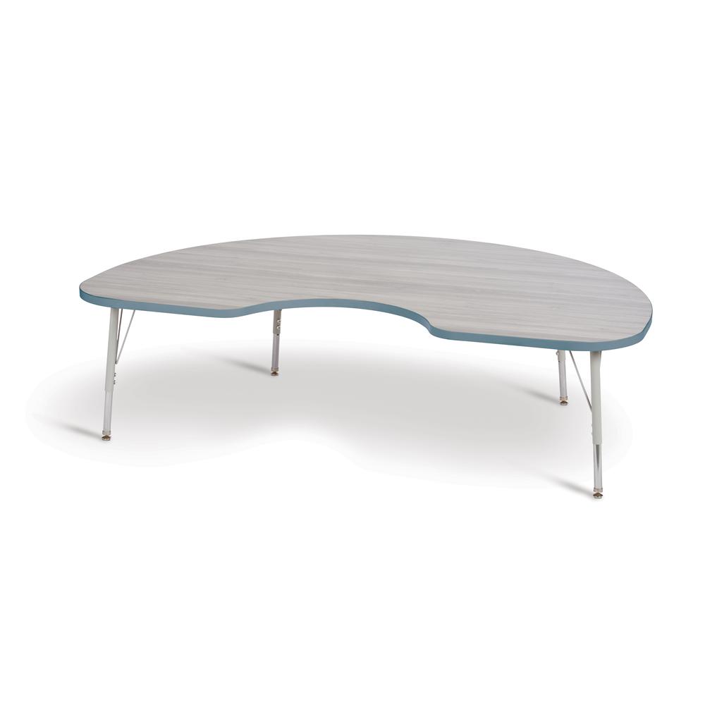 Berries® Kidney Activity Table - 48" X 72", E-height - Driftwood Gray/Coastal Blue/Gray. Picture 1