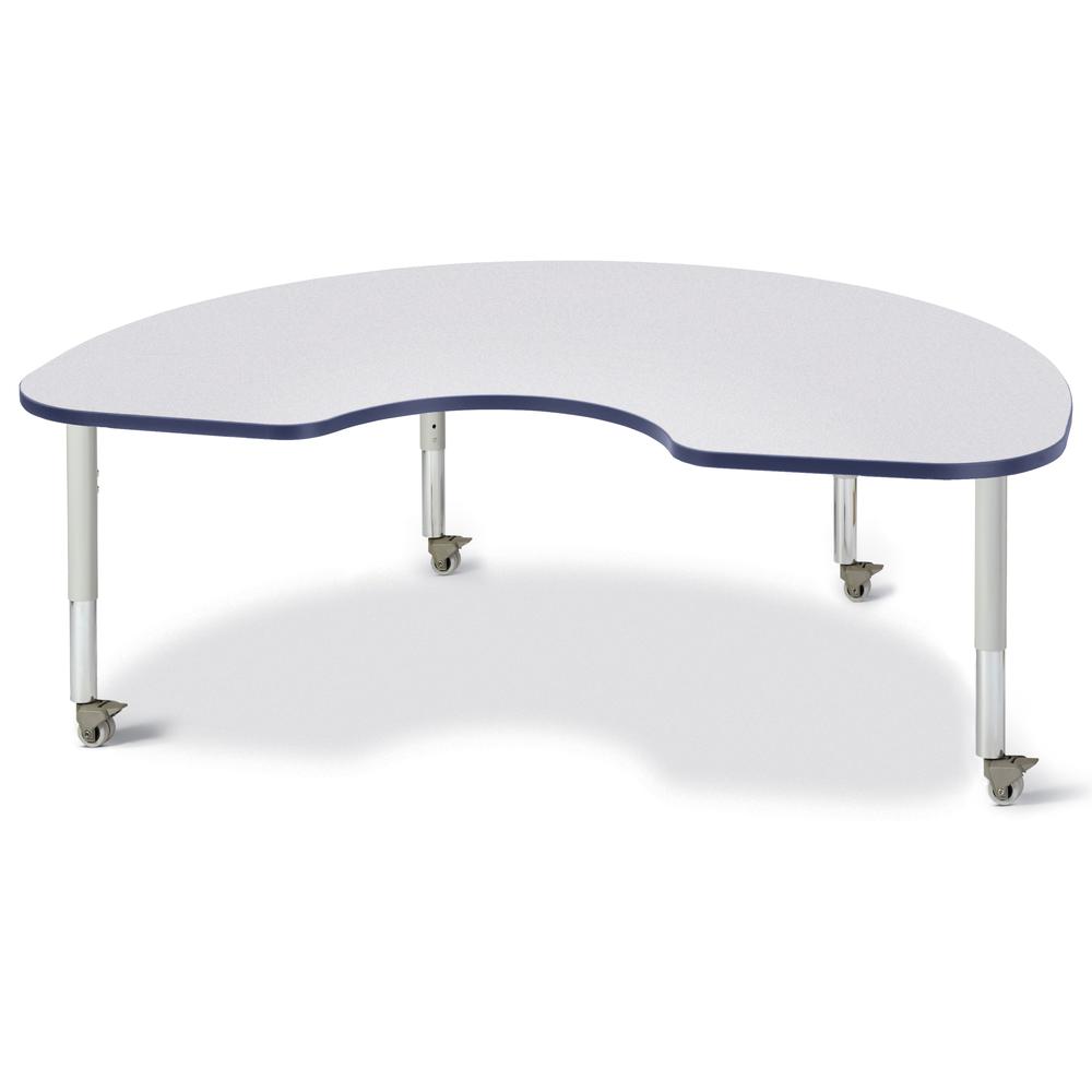 Kidney Activity Table - 48" X 72", Mobile - Gray/Navy/Gray. Picture 1