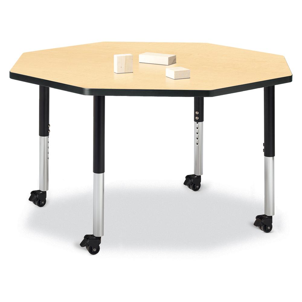 Octagon Activity Table - 48" X 48", Mobile - Gray/Purple/Gray. Picture 7