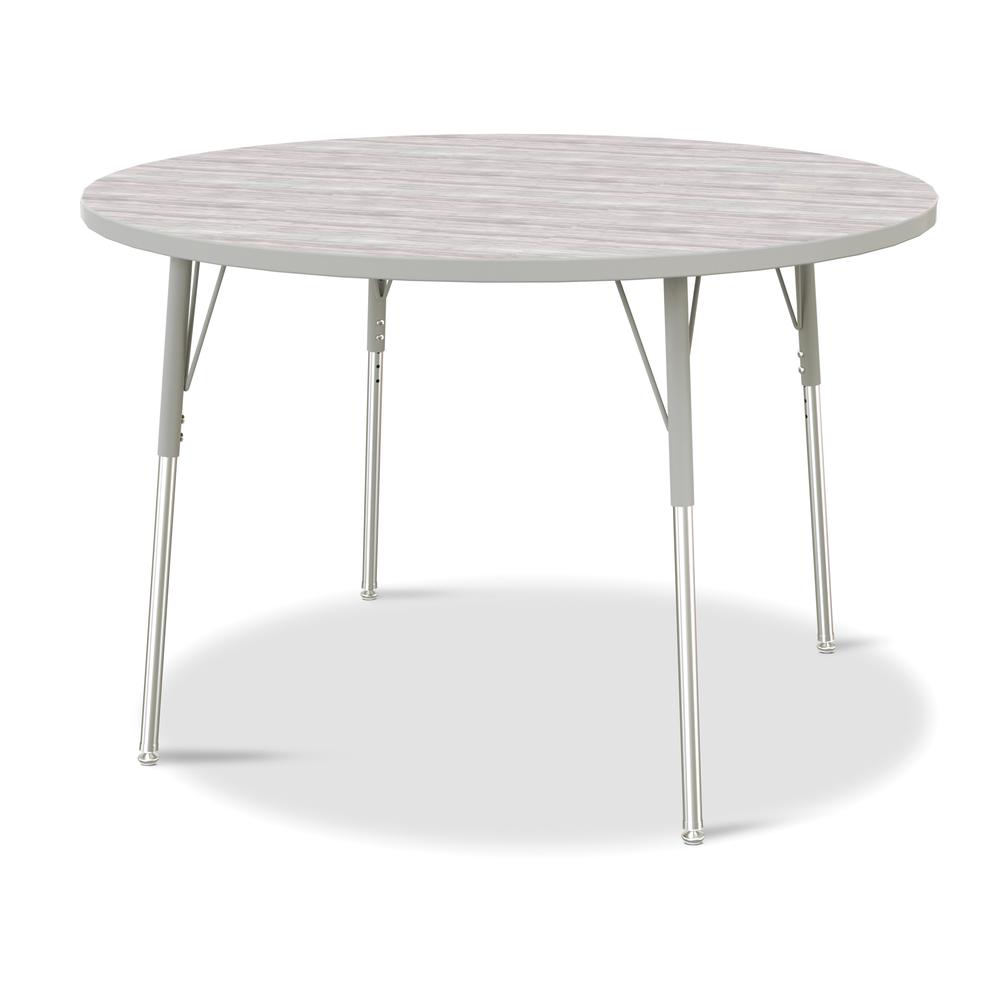 Berries® Round Activity Table - 48" Diameter, A-height - Driftwood Gray/Gray/Gray. Picture 1