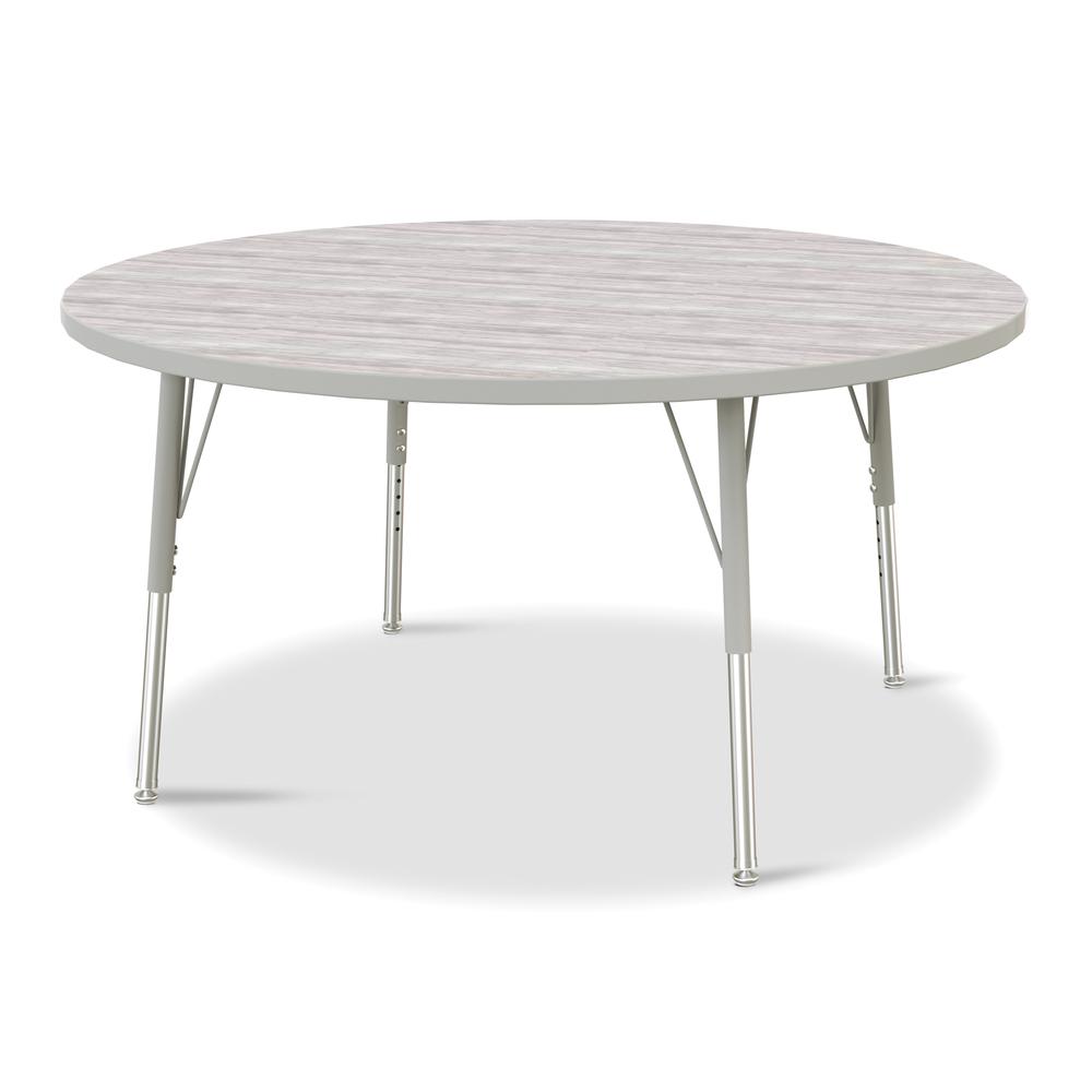 Berries® Round Activity Table - 48" Diameter, E-height - Driftwood Gray/Gray/Gray. Picture 1
