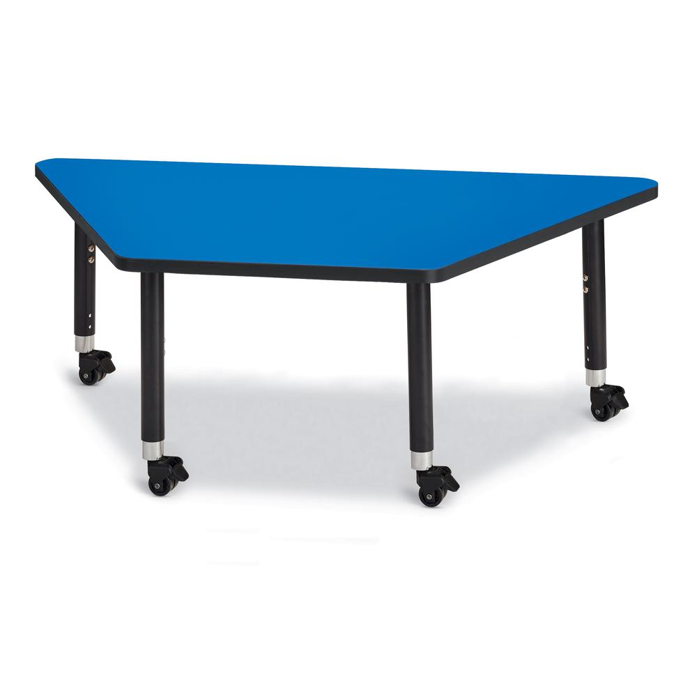 Trapezoid Activity Tables - 30" X 60", Mobile - Gray/Purple/Gray. Picture 8