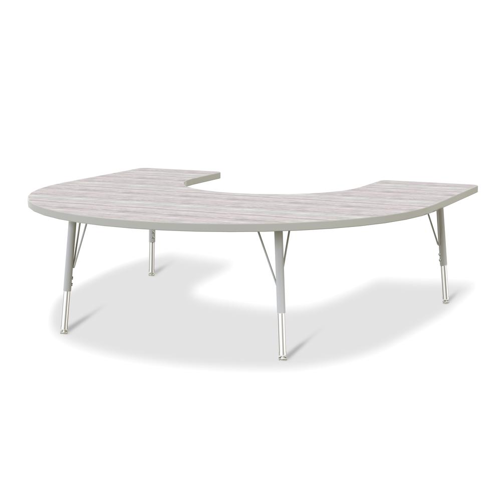 Berries® Horseshoe Activity Table - 60" X 66", E-height - Driftwood Gray/Gray/Gray. Picture 1