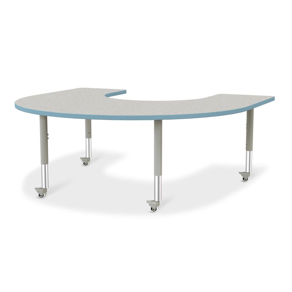 Horseshoe Activity Table - 66" X 60", Mobile. Picture 1