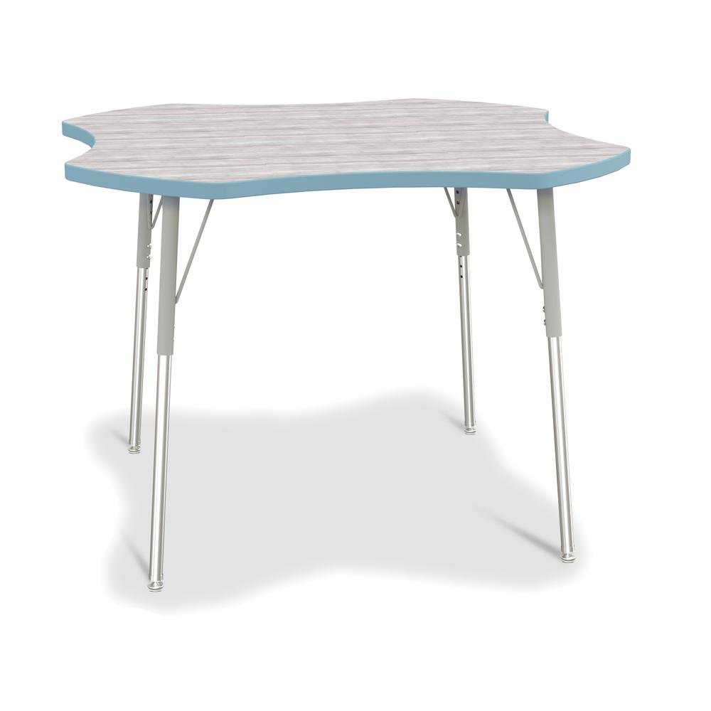 Berries® 4-Leaf Activity Table - A-height - Driftwood Gray/Coastal Blue/Gray. Picture 1