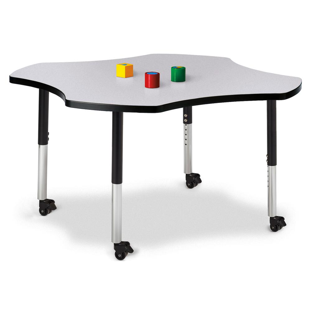 Four Leaf Activity Table - 48", Mobile - Gray/Purple/Gray. Picture 7
