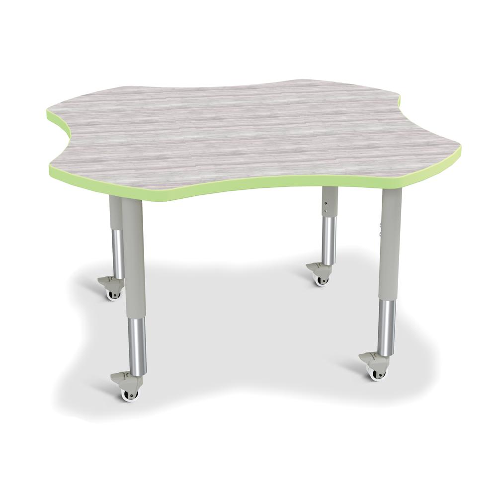 Berries® 4-Leaf Activity Table - Mobile - Driftwood Gray/Key Lime/Gray. Picture 1