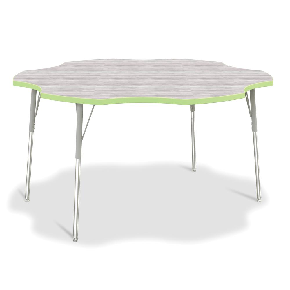 Berries® 6-Leaf Activity Table - A-height - Driftwood Gray/Key Lime/Gray. Picture 1