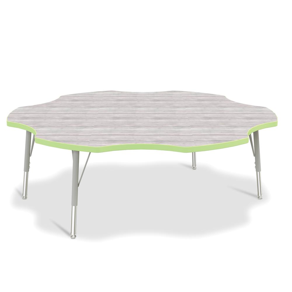 Berries® 6-Leaf Activity Table - E-height - Driftwood Gray/Key Lime/Gray. Picture 1