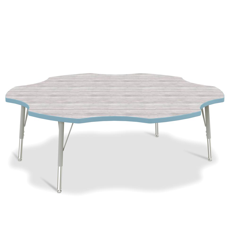 Berries® 6-Leaf Activity Table - E-height - Driftwood Gray/Coastal Blue/Gray. Picture 1