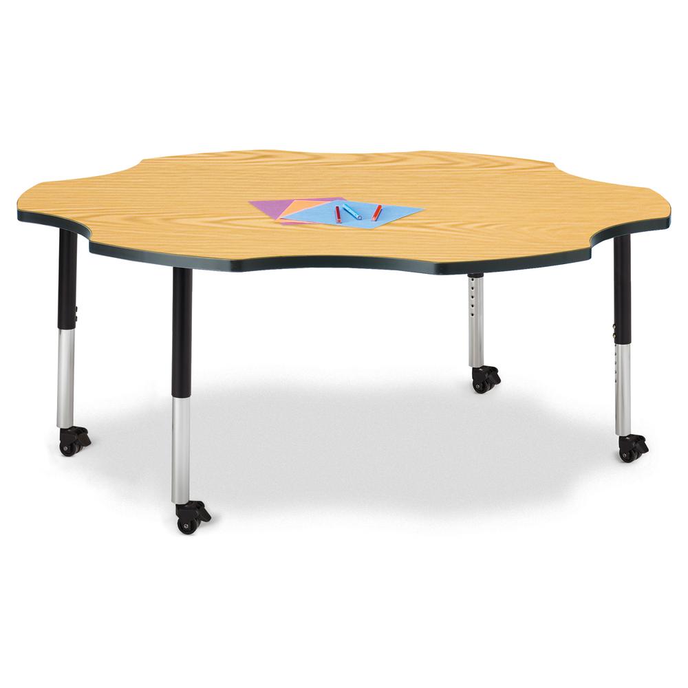 Six Leaf Activity Table - 60", Mobile - Gray/Purple/Gray. Picture 6
