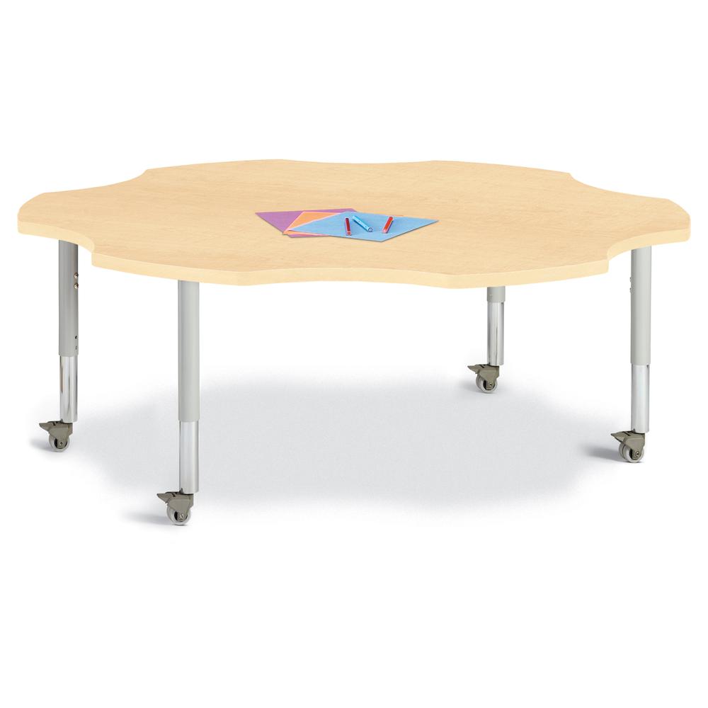 Six Leaf Activity Table - 60", Mobile - Maple/Maple/Gray. Picture 1