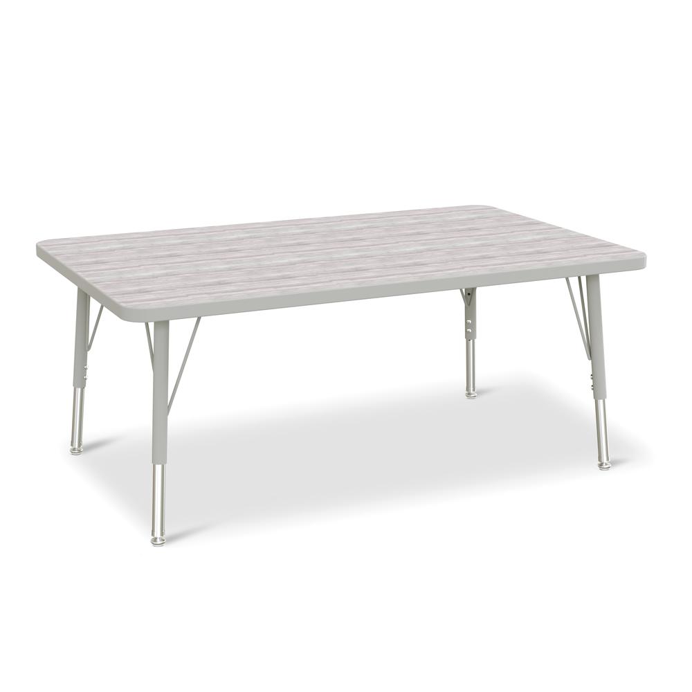 Berries® Rectangle Activity Table - 30" X 48", E-height - Driftwood Gray/Gray/Gray. Picture 1