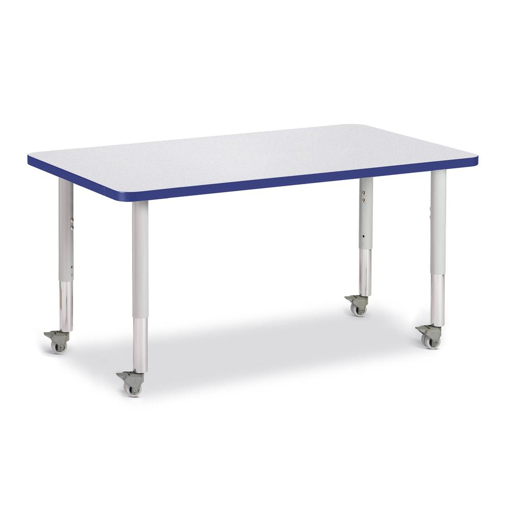 Rectangle Activity Table - 30" X 48", Mobile - Gray/Blue/Gray. Picture 1