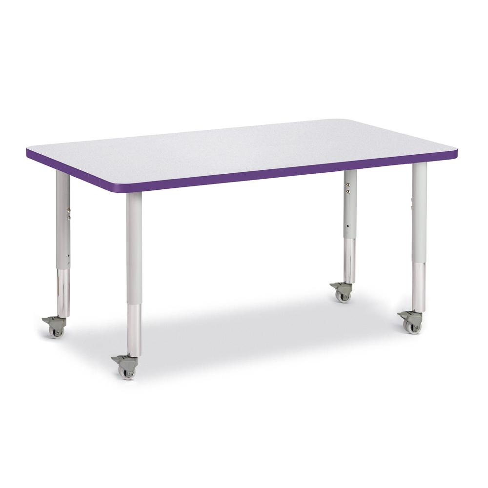 Rectangle Activity Table - 30" X 48", Mobile - Gray/Purple/Gray. Picture 1