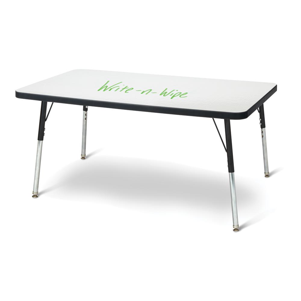 Berries® Rectangle Dry Erase Table - 36" x 24", A-height - Write-n-Wipe/Black/Black. Picture 1