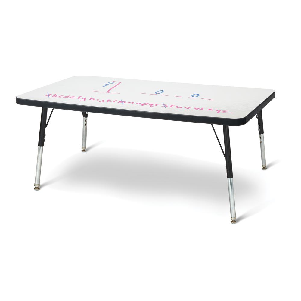 Berries® Rectangle Dry Erase Table - 36" x 24", E-height - Write-n-Wipe/Black/Black. Picture 1
