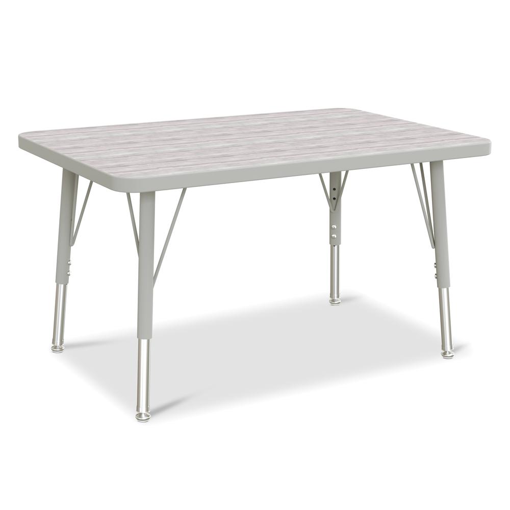 Berries® Rectangle Activity Table - 24" X 36", E-height - Driftwood Gray/Gray/Gray. Picture 1