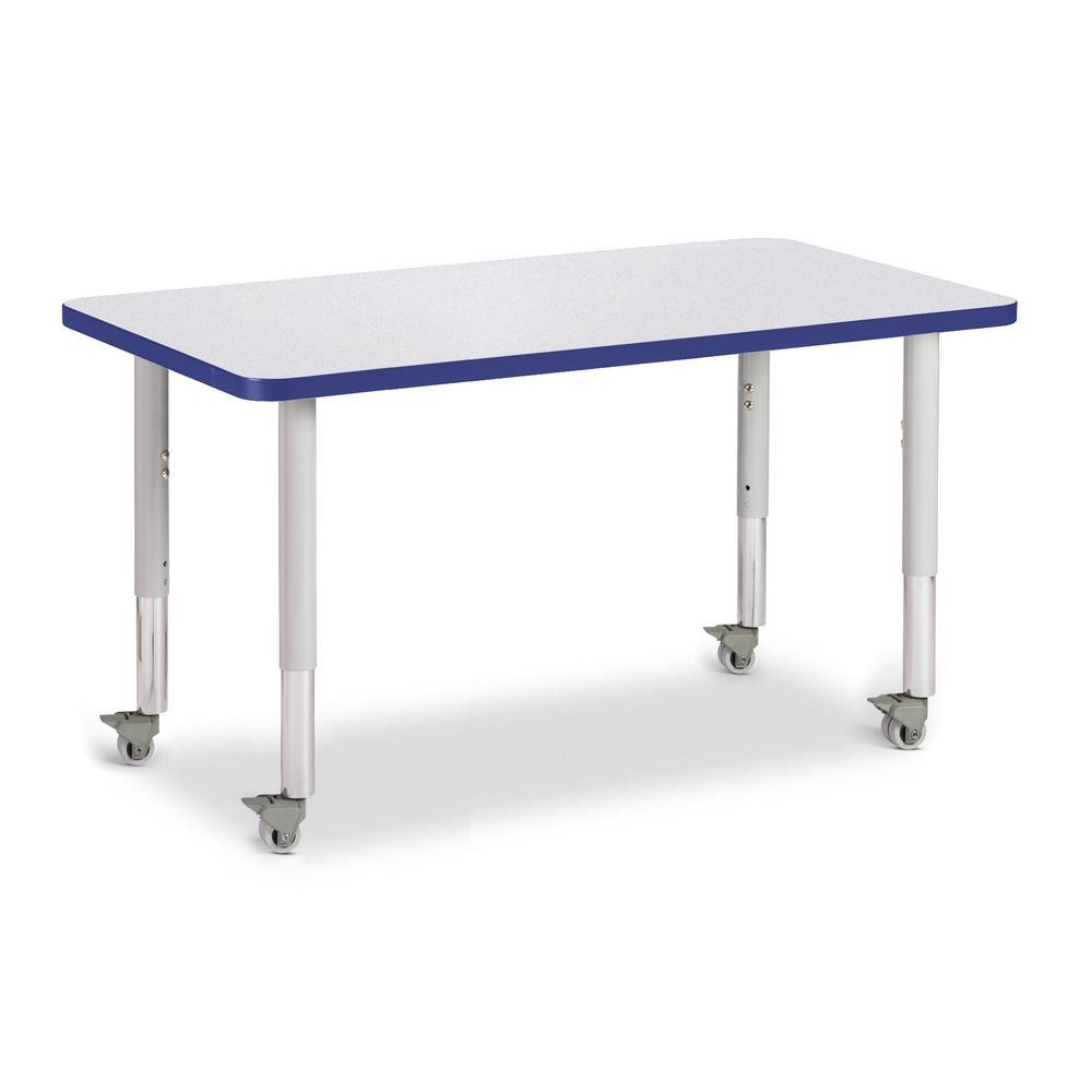 Rectangle Activity Table - 24" X 36", Mobile - Gray/Blue/Gray. Picture 1