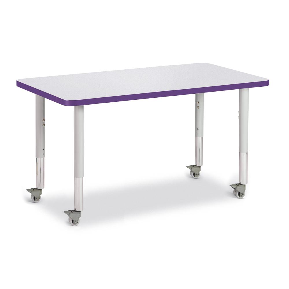 Rectangle Activity Table - 24" X 36", Mobile - Gray/Purple/Gray. Picture 1