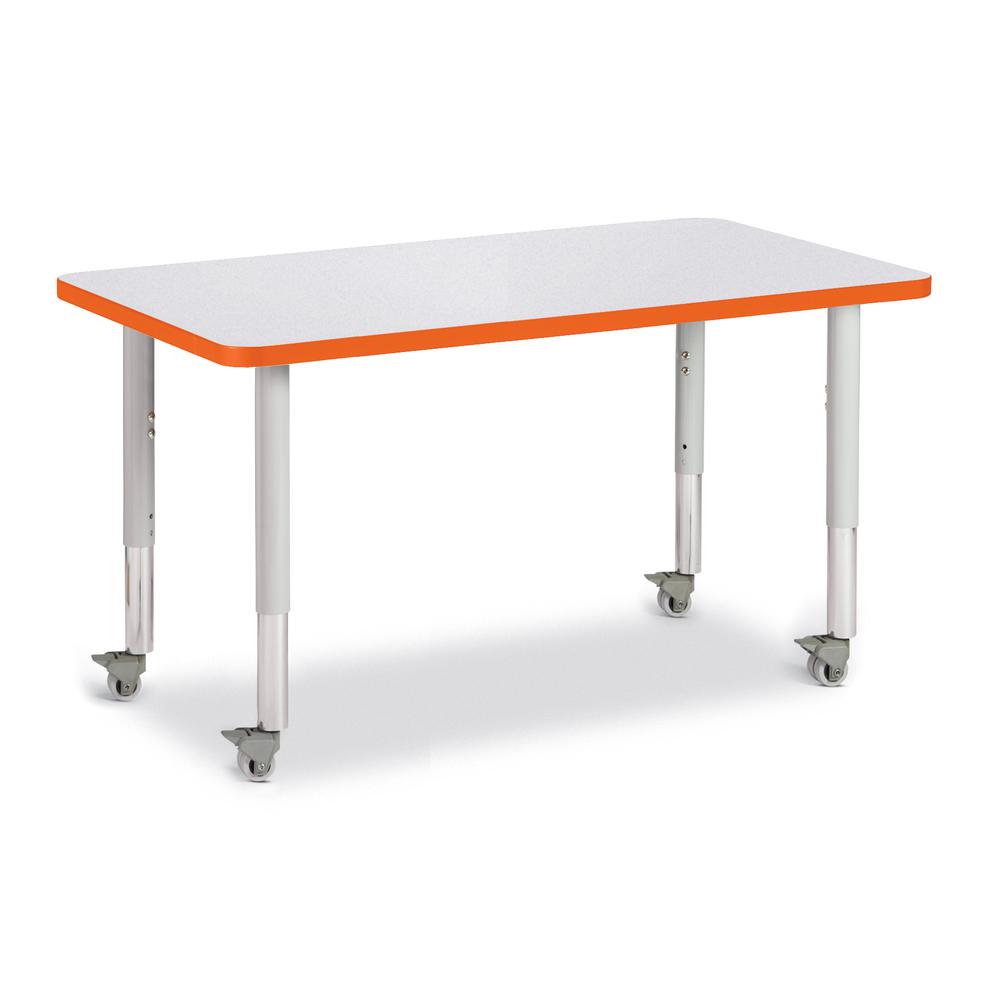 Rectangle Activity Table - 24" X 36", Mobile - Gray/Orange/Gray. Picture 1
