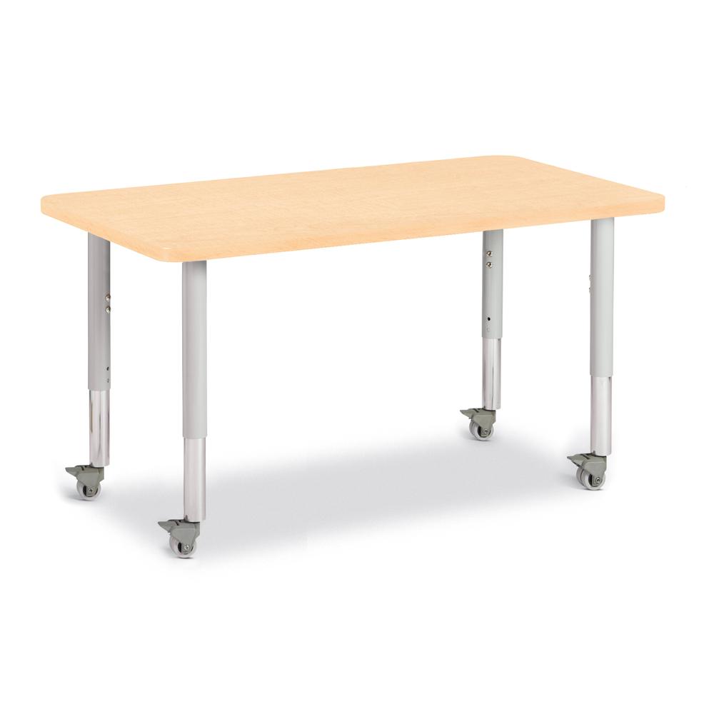 Rectangle Activity Table - 24" X 36", Mobile - Maple/Maple/Gray. Picture 1