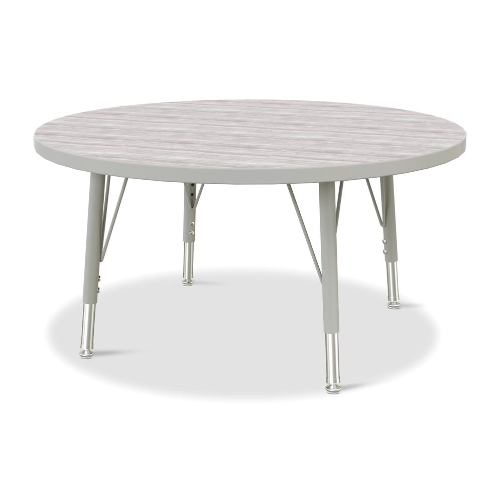 Berries® Round Activity Table - 36" Diameter, E-height - Driftwood Gray/Gray/Gray. Picture 1