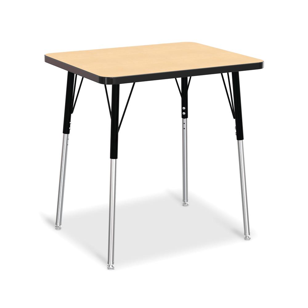 Berries® Rectangle Student Desk -  24" X 30", A-height - Maple/Black/Black. Picture 1