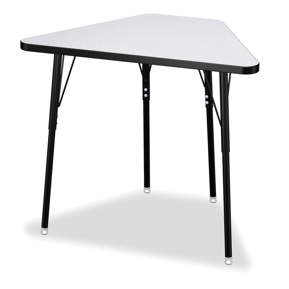 Tall Trapezoid Desk - Gray/Black/All Black. Picture 1