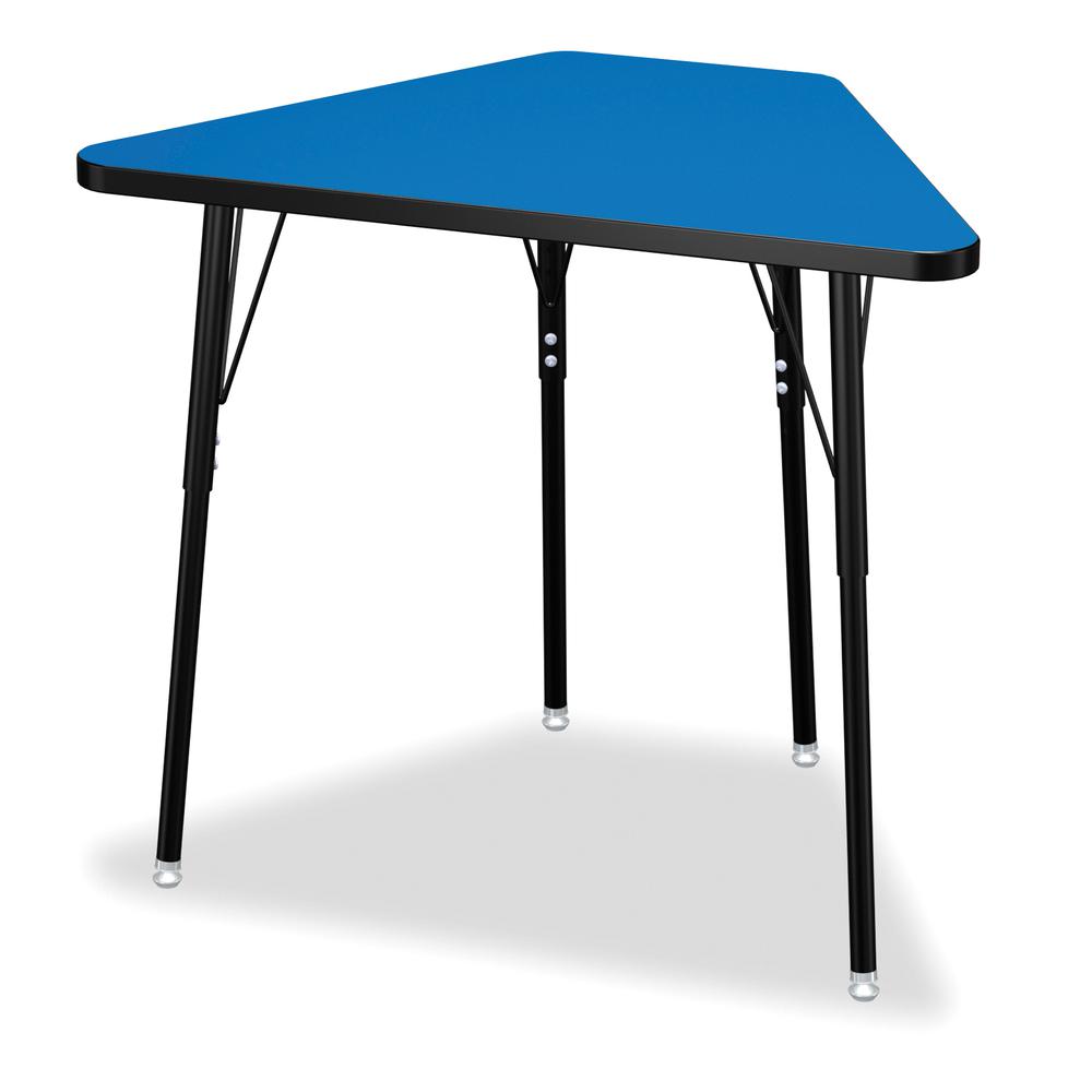 Tall Trapezoid Desk - Blue/Black/All Black. Picture 1