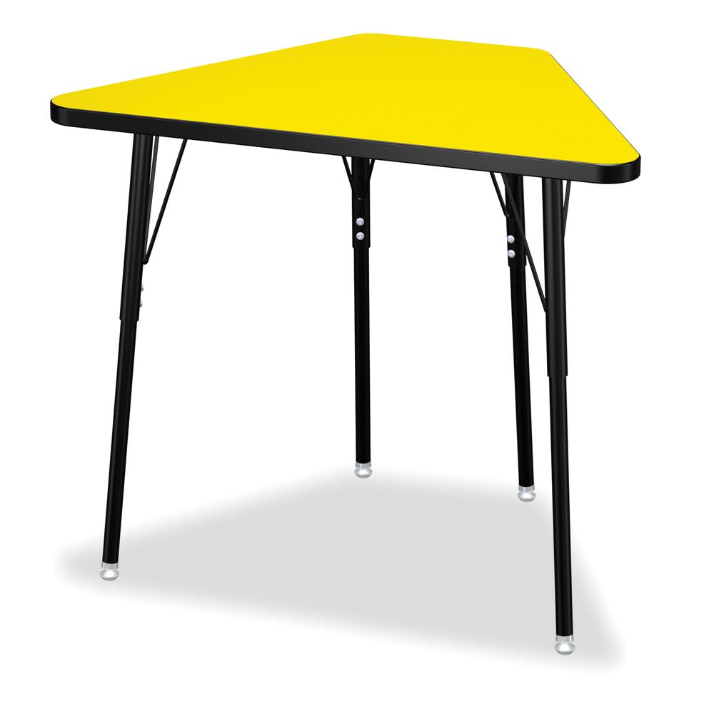 Tall Trapezoid Desk - Yellow/Black/All Black. Picture 1
