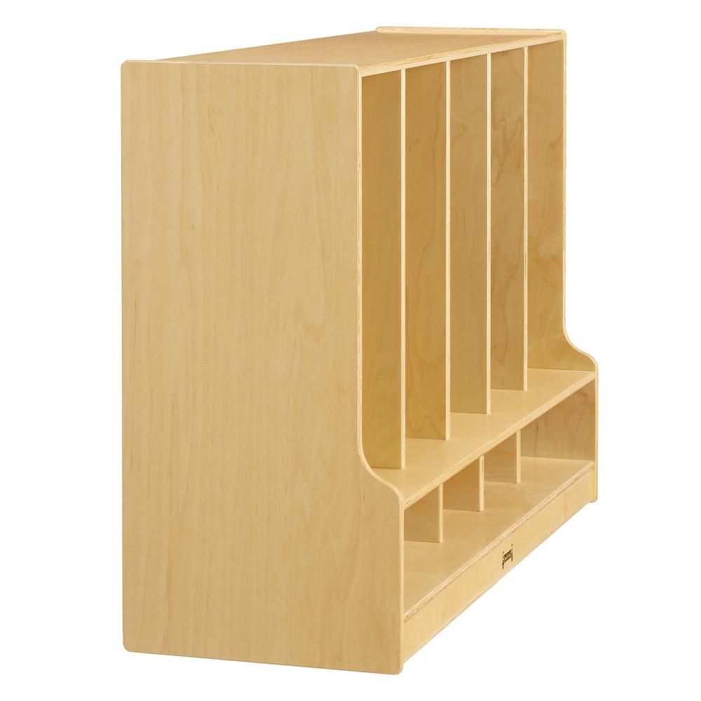 Toddler 5 Section Coat Locker with Step - without Trays. Picture 4