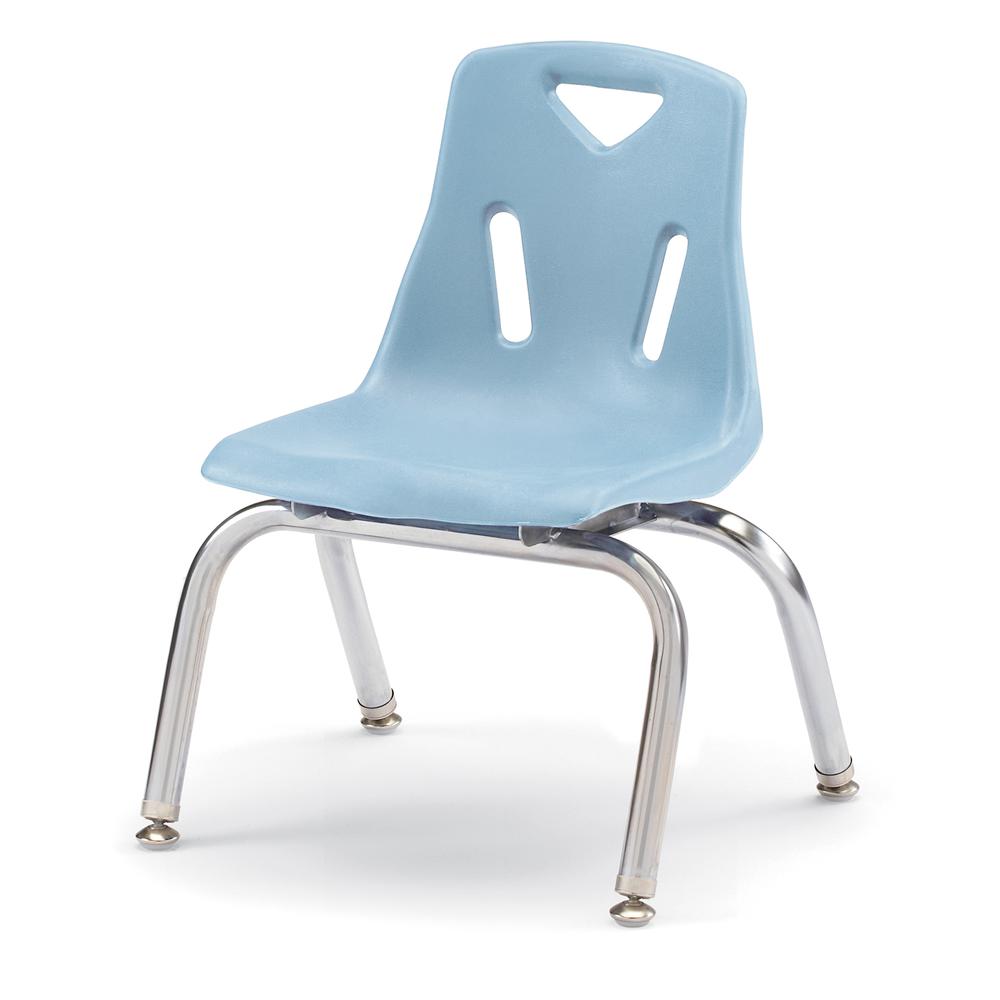 Berries® Stacking Chair with Chrome-Plated Legs - 10" Ht - Coastal Blue. Picture 1