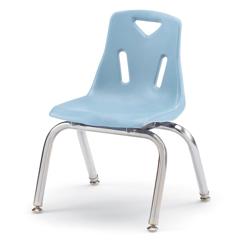 Berries® Stacking Chair with Chrome-Plated Legs - 12" Ht - Coastal Blue. Picture 3