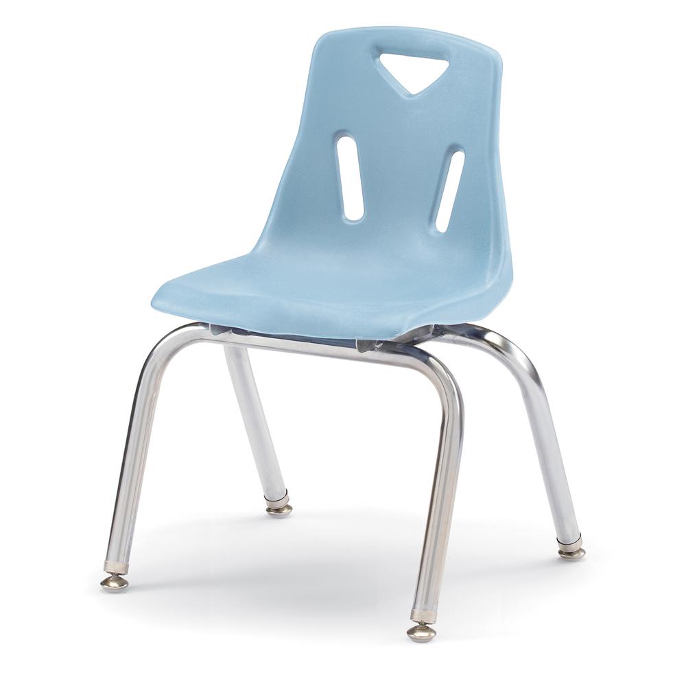 Berries® Stacking Chair with Chrome-Plated Legs - 14" Ht - Coastal Blue. Picture 1