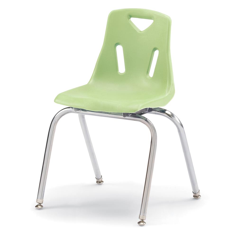 Berries® Stacking Chair with Chrome-Plated Legs - 18" Ht - Key Lime. Picture 1
